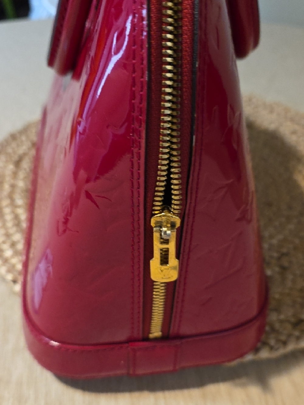 Louis Vuitton Vernis Alma BB Satchel - Deep Cherry Red - Picture 4 of 10